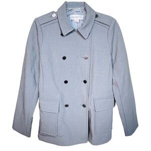 Liz Claiborne Grey Jacket Trench Coat Size Large